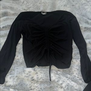 Elegant Black Ruched Women's Top